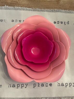 ZAK Designs Pink Flower Nesting Serving Bowls - Pinks/Partyware
